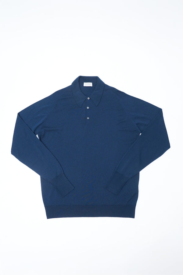"JOHN SMEDLEY" -L/S Wool Knit Polo Shirt-