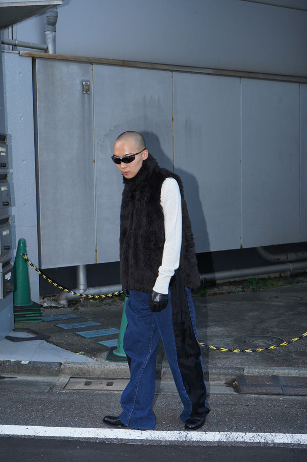 -"MIKA" FUR VEST IN WOOL/ACRYLIC-
