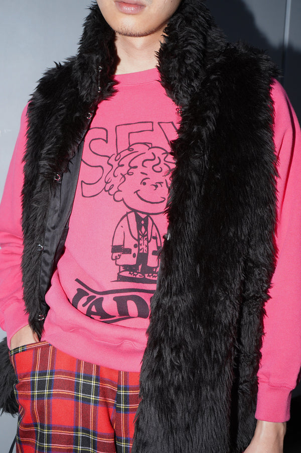 -"MIKA" FUR VEST IN WOOL/ACRYLIC-