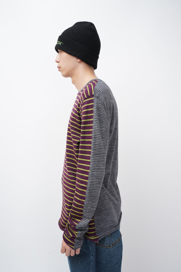 "HUGO BOSS" -Wool Switched Border Knit Sweater-