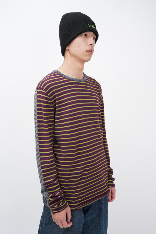 "HUGO BOSS" -Wool Switched Border Knit Sweater-