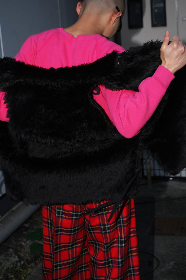 -"MIKA" FUR VEST IN WOOL/ACRYLIC-