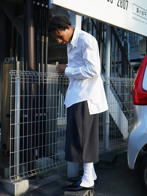 -Cropped Bonded Wool Pants-