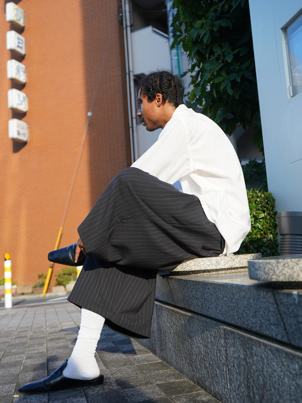 -Cropped Bonded Wool Pants-