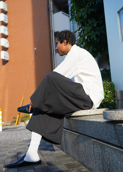 -Cropped Bonded Wool Pants-