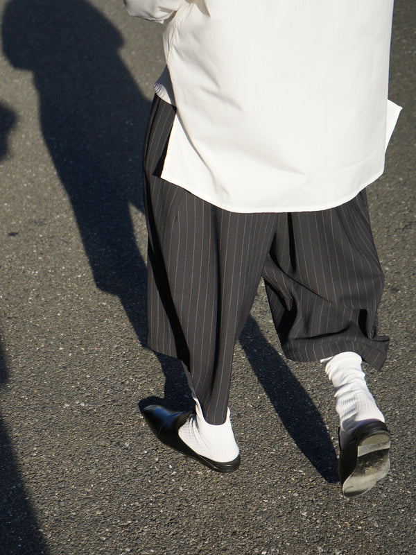 -Cropped Bonded Wool Pants-