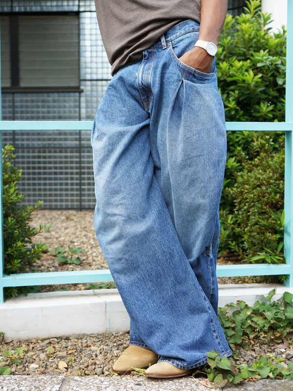 -3D Cutting Denim Pants- [INDIGO]