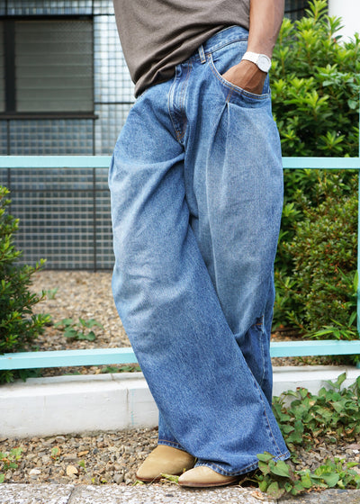 -3D Cutting Denim Pants- [INDIGO]