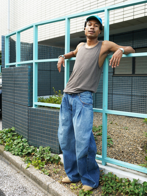 -3D Cutting Denim Pants- [INDIGO]