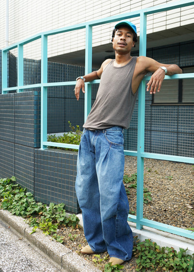 -3D Cutting Denim Pants- [INDIGO]
