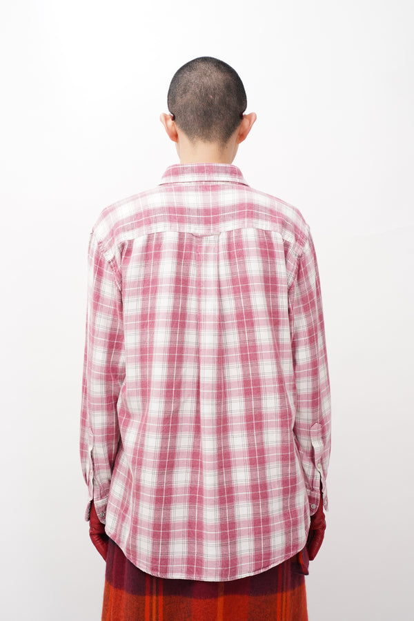 "ORVIS" -Check Print Flannel L/S Shirts-