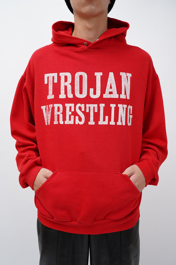 70-80's "RUSSELL ATHLETIC" -"TROJAN WRESTLING" Sweat P/O Hoodie-