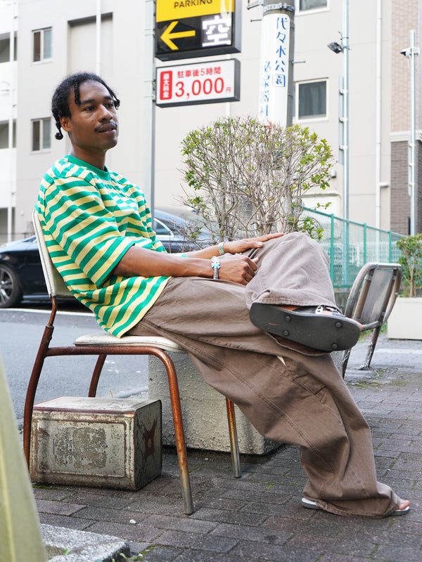-3D Cutting Denim Pants- [BROWN]