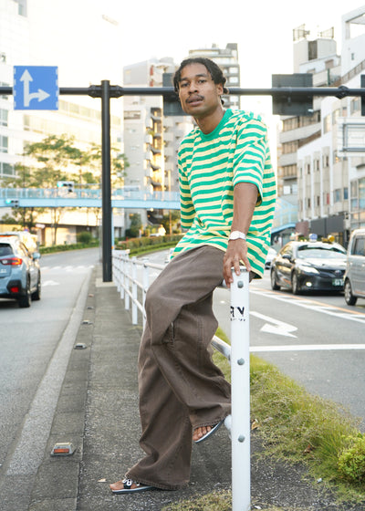 -3D Cutting Denim Pants- [BROWN]