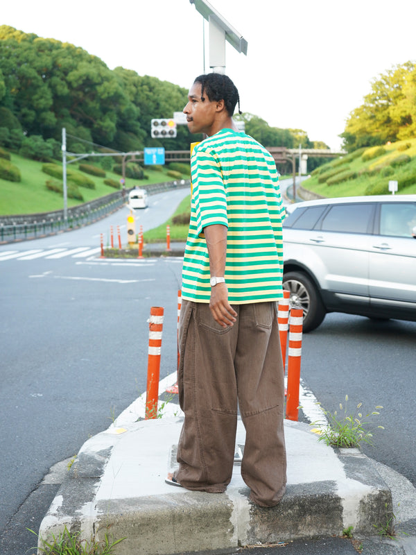 -3D Cutting Denim Pants- [BROWN]