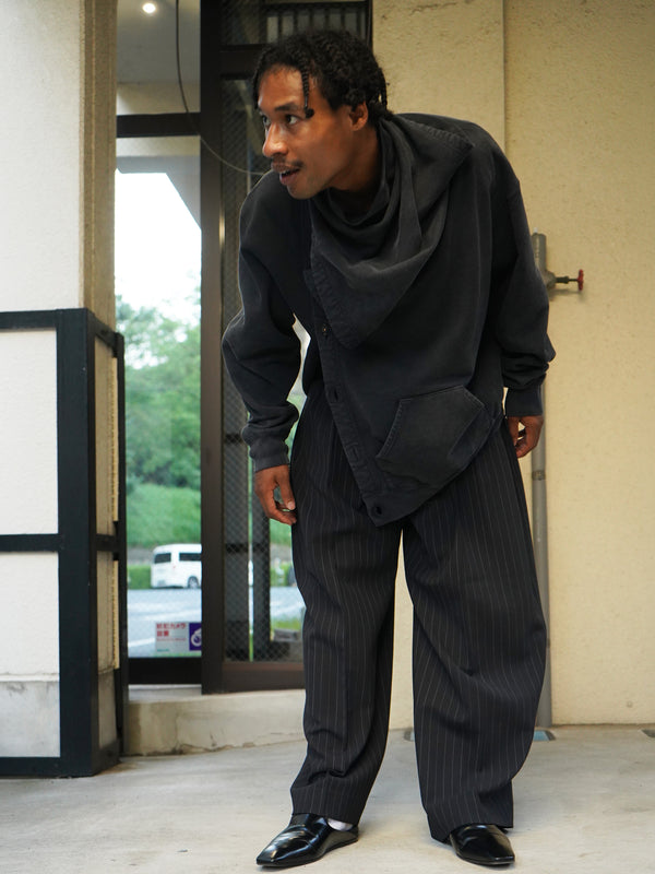-Pleats Bonded Wool Pants-