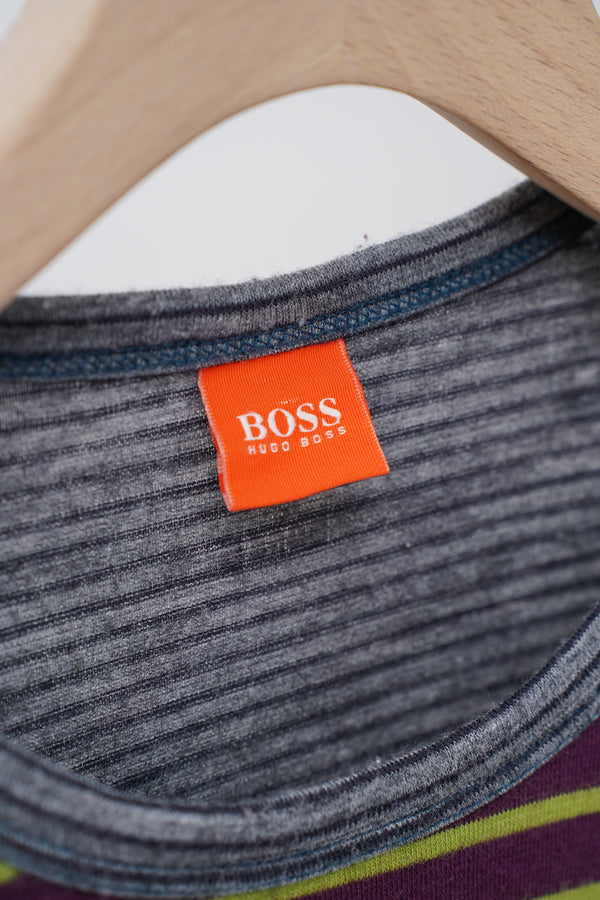 "HUGO BOSS" -Wool Switched Border Knit Sweater-