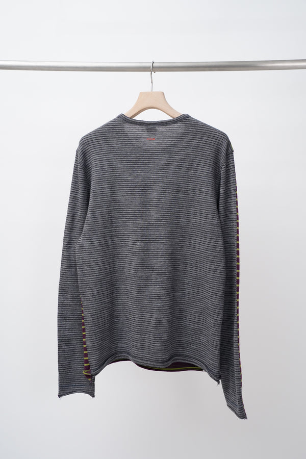 "HUGO BOSS" -Wool Switched Border Knit Sweater-