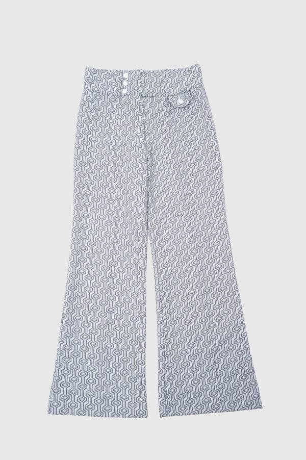 70's "UNKNOWN" -Polyester Flare Easy Pants-