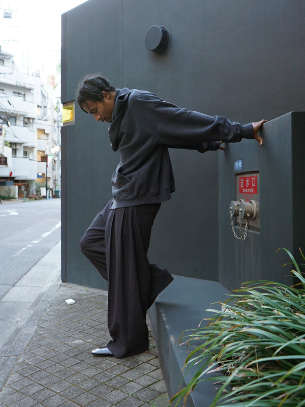 -Pleats Bonded Wool Pants-