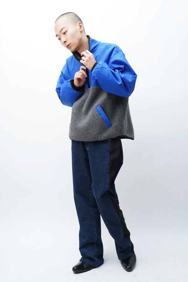 "J.CREW SPORT" -Nylon/Fleece Half-zip Pullover-