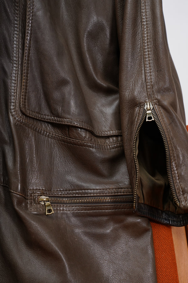 80's "Gianni Varsace" -Designed Leather Coat-