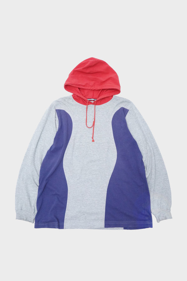 2000's "MARITHE FRANCOIS GIRBAUD" -Panel Switch Design Hooded T-Shirt-