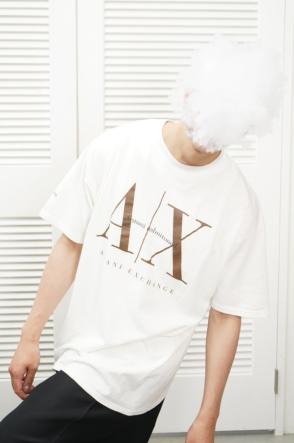 90's "ARMANI JEANS" -"ARMANI EXCHANGE UNBUTTONED" Printed S/S Tee