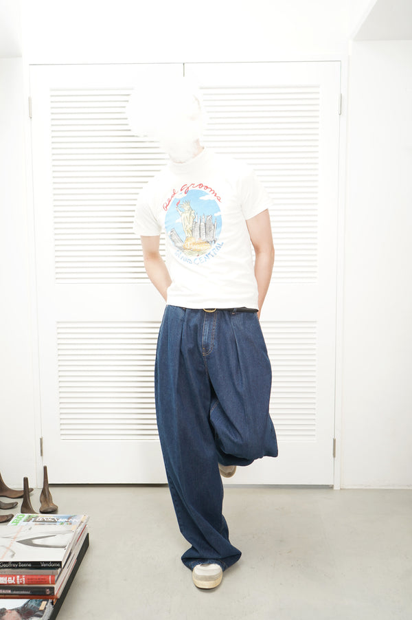 90's "Hanes" -"GRAND CENTRAL" Printed S/S Tee-
