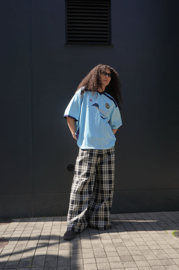 -Ultra-baggy Tartan Flannel Pants-