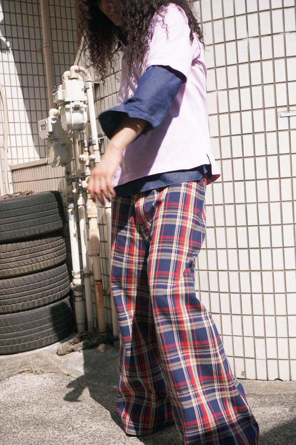 -Ultra-baggy Tartan Flannel Pants-