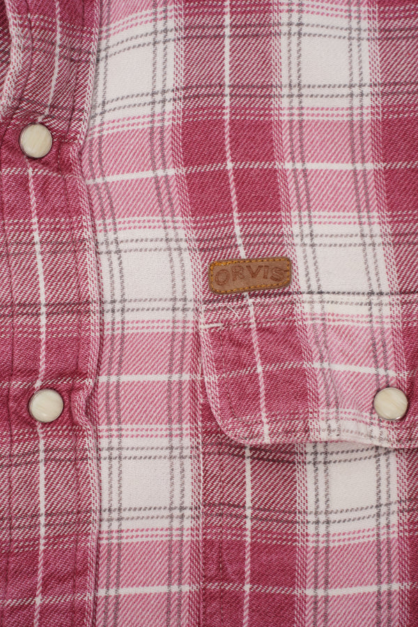 "ORVIS" -Check Print Flannel L/S Shirts-