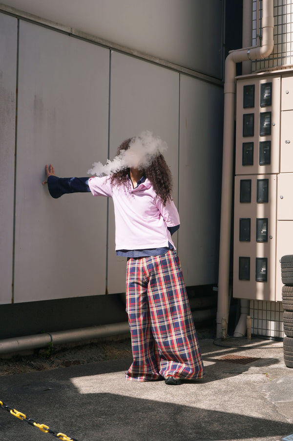 -Ultra-baggy Tartan Flannel Pants-