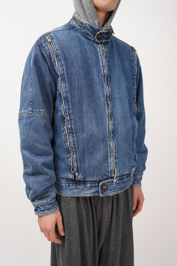 80's "NINO CERUTTI" -Quilting Liner Design Denim Jacket-