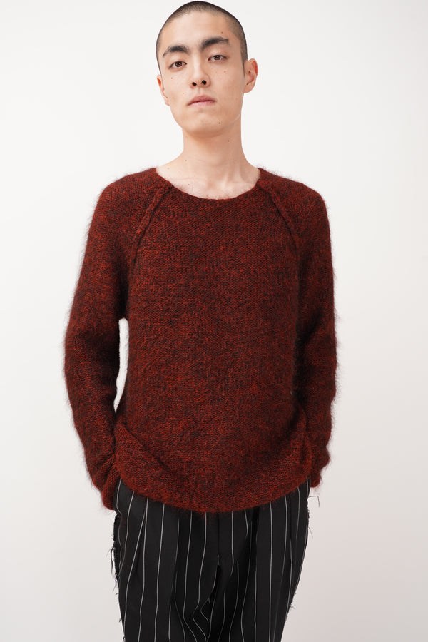 "Paul Smith" -NYLON/MOHAIR/WOOL C/N Shiny Knit Sweater-