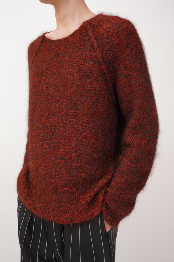 "Paul Smith" -NYLON/MOHAIR/WOOL C/N Shiny Knit Sweater-