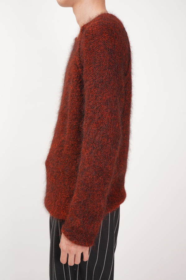 "Paul Smith" -NYLON/MOHAIR/WOOL C/N Shiny Knit Sweater-