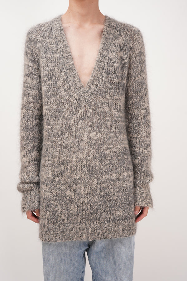 "DRIES VAN NOTEN" -Deep V/N Alpaca Knit Sweater-