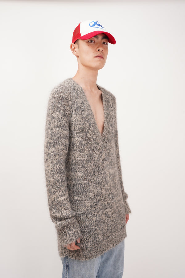 "DRIES VAN NOTEN" -Deep V/N Alpaca Knit Sweater-