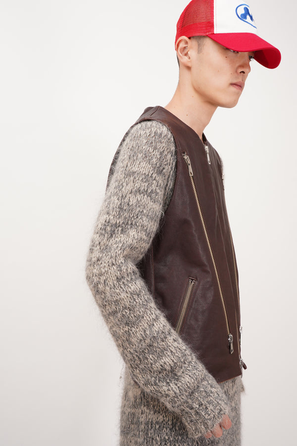 "DRIES VAN NOTEN" -Deep V/N Alpaca Knit Sweater-