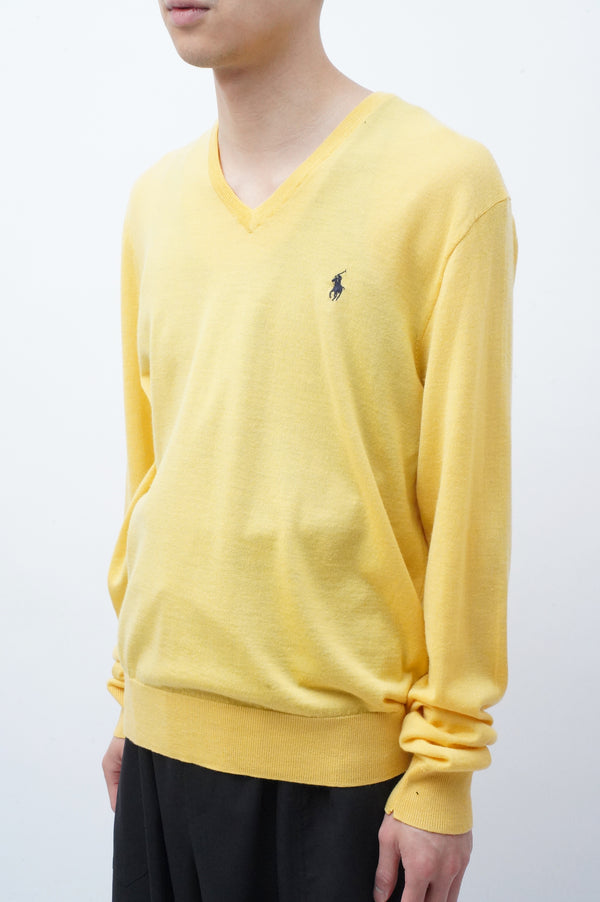 90's "POLO RALPH LAUREN" -Merino Wool V/N Knit Sweater-