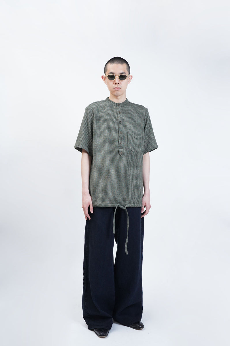 -DEAD STOCK VINTAGE COTTON JERSEY DRAWSTRINGS SHIRT- – MANHOLE ONLINE STORE