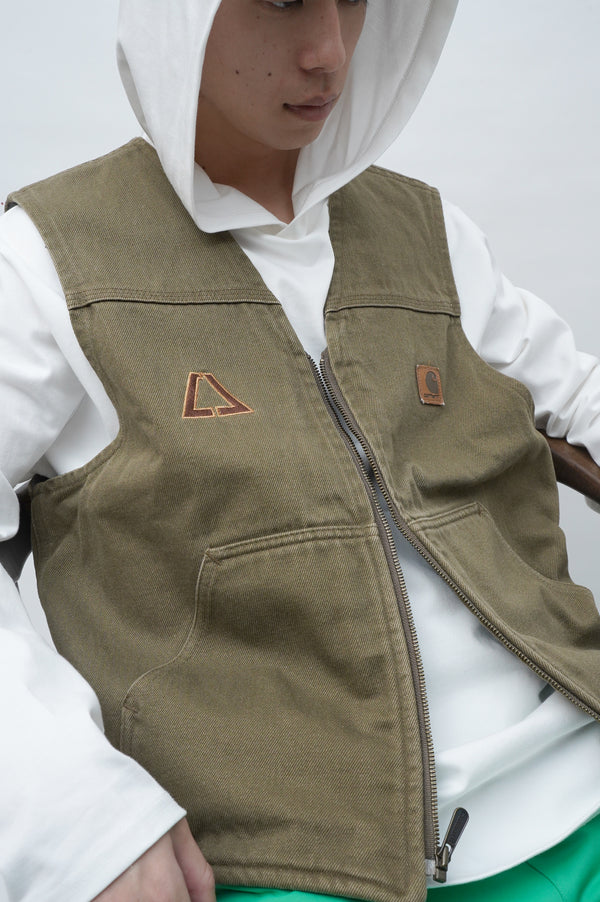 "Carhartt” -Fleece Lining Cotton Twill Vest-