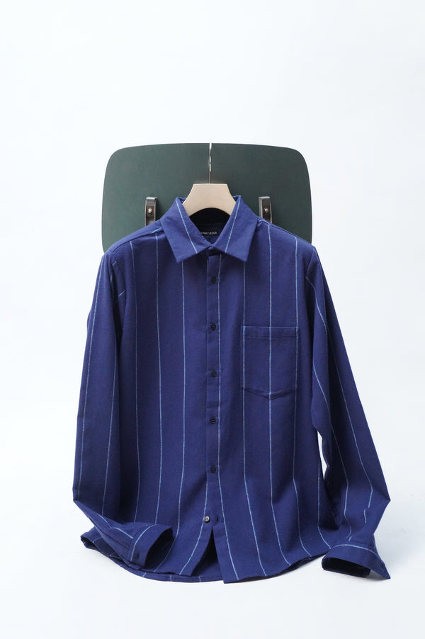 NAVY STRIPED COTTON SHIRT