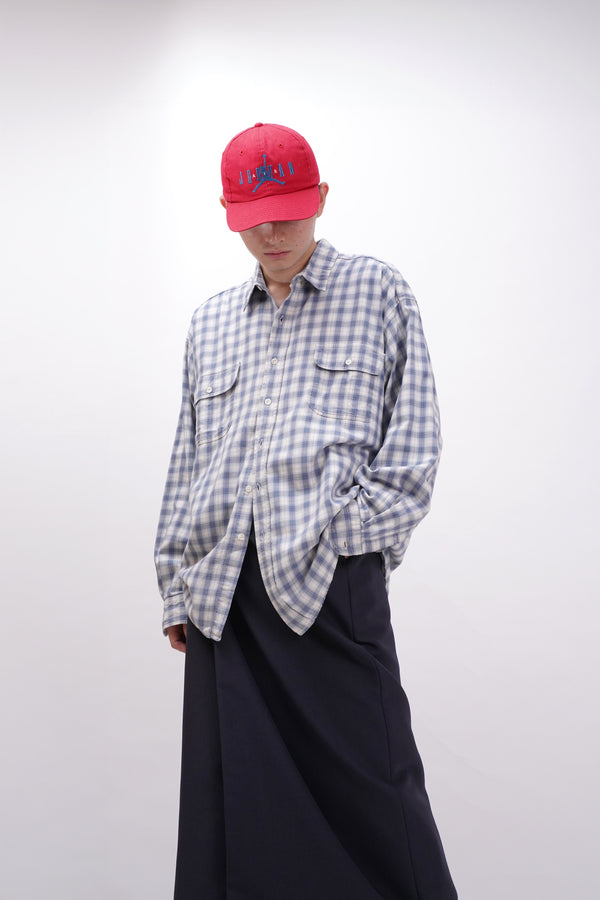 90's "GAP" -Cotton Ombre Check L/S Shirt-