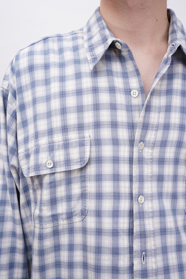 90's "GAP" -Cotton Ombre Check L/S Shirt-