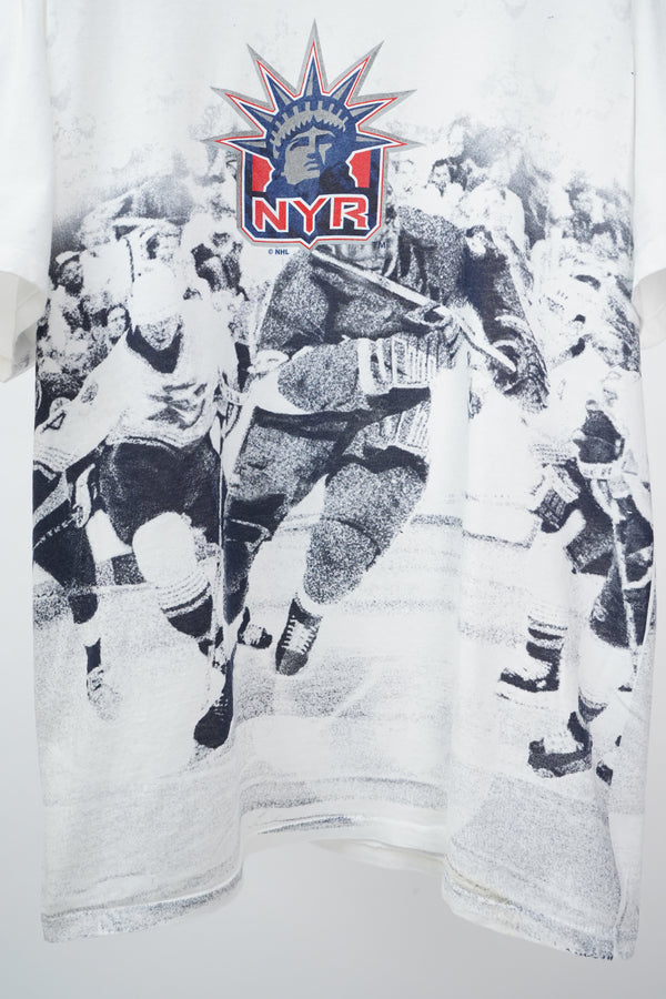 90's "New York Rangers" -All Over Print S/S Tee-