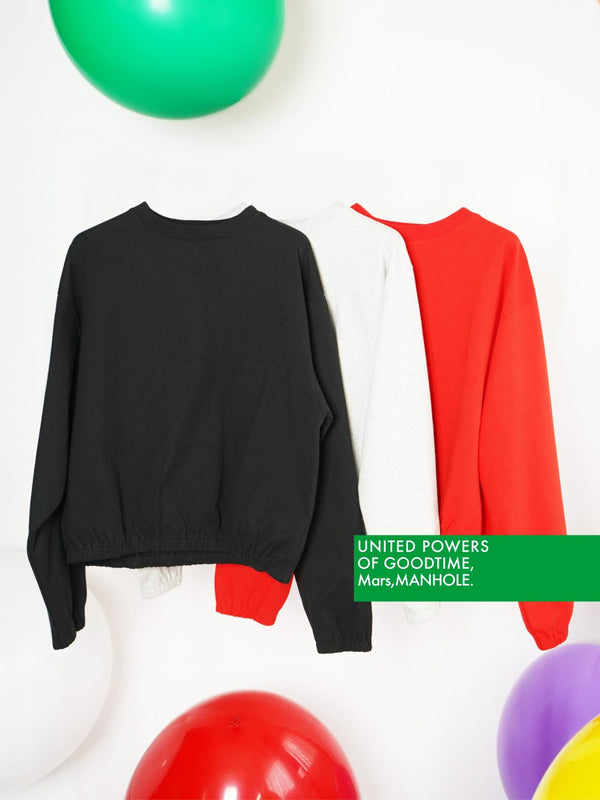 “UNITED POWERS OF GOODTIME, Mars, MANHOLE” -Gathered long sleeve-