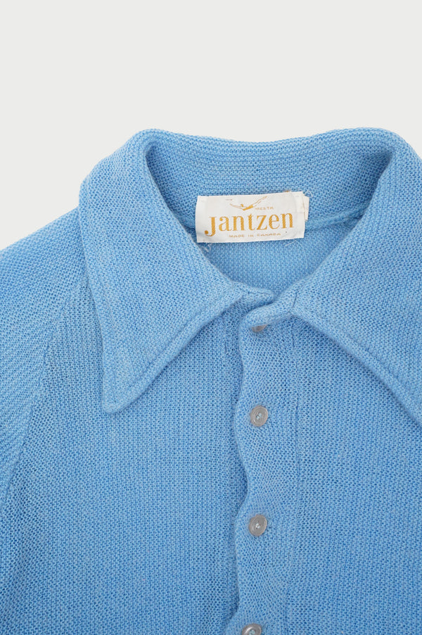 70's "Jantzen" -ACRYLIC/MOHAIR Knit Polo Shirts-