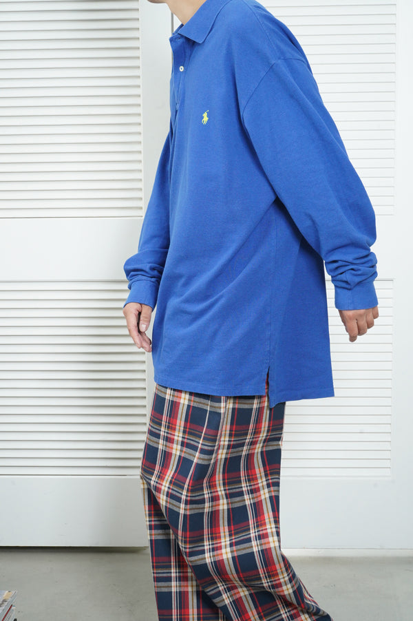 "POLO RALPH LAUREN" -Cotton Kanoko L/S Polo Shirt-